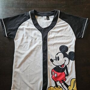 Mickey Mouse Baseball Shirt - Black and White